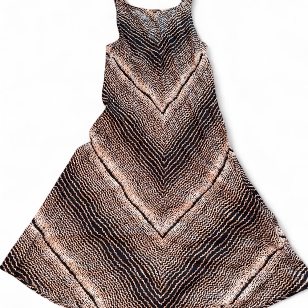 Saint Tropez West Vintage Bohemian Animal Abstract Music Festival Flowy Dress